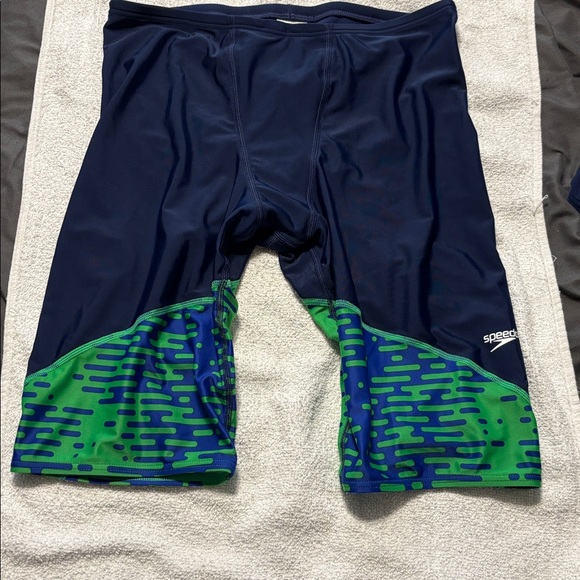 Speedo Dark Blue and Green Swim Jammers - Picture 1 of 3
